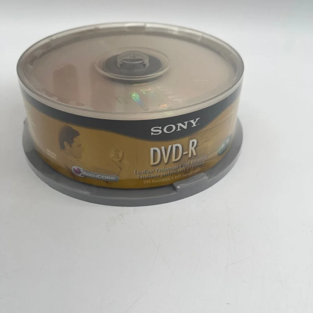 Sony DVD-R 4.7GB 120min 1x-16x AccuCORE‎ Recordable Media 25 Pack Spindle NEW